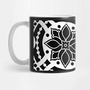 DAMASK VICTORIAN Black and White Bold Abstract Mug